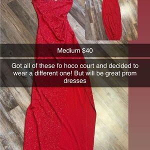 Red Sparkle Evening Dress - Women